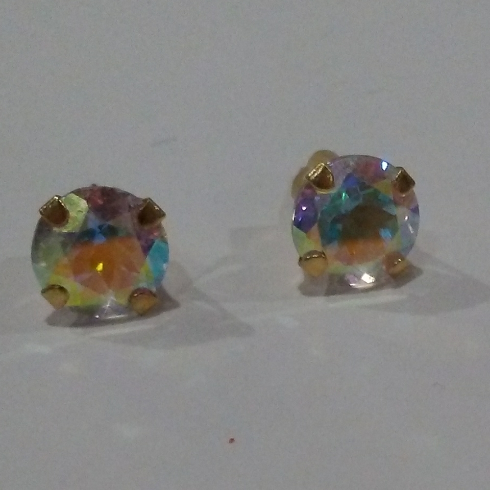 10k Yellow Gold Vintage Mystic Topaz Earrings